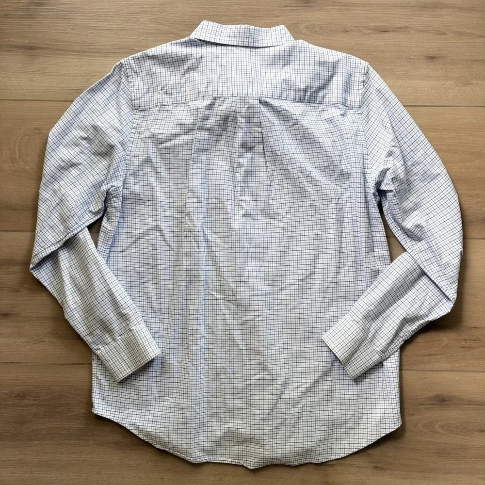 Ralph Lauren Tattersall Flesh Pony Button Shirt White Blue Boys XL 18 / 20